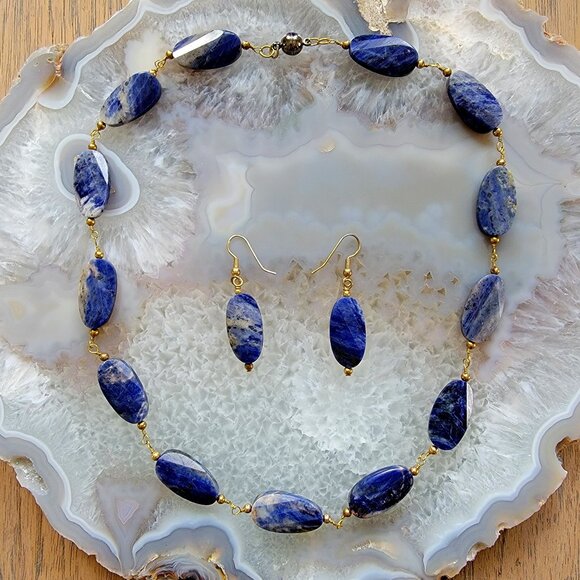 Jewelry - Sodalite Earrings and Necklace
